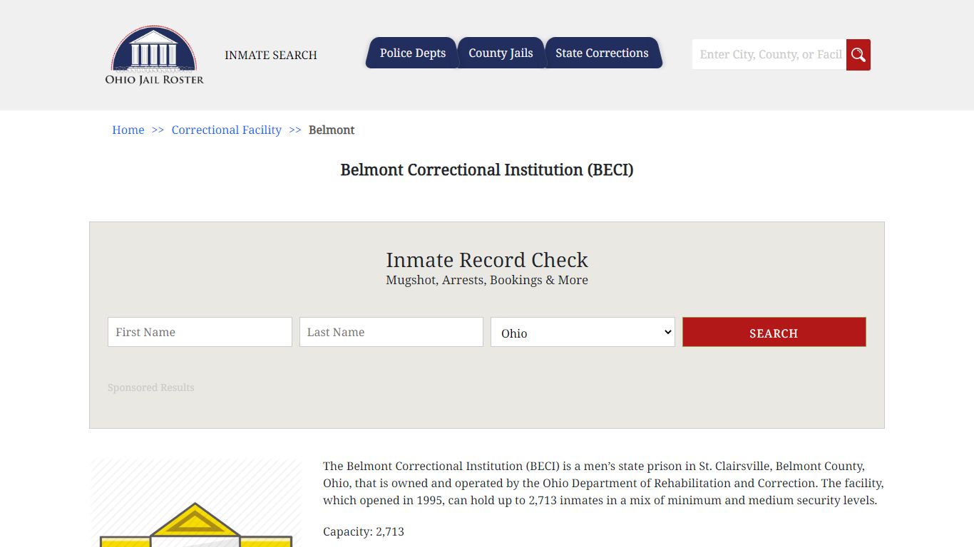 Belmont Correctional Institution (BECI) | Jail Roster Search